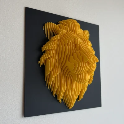 3D Lion Head wall Sculpture