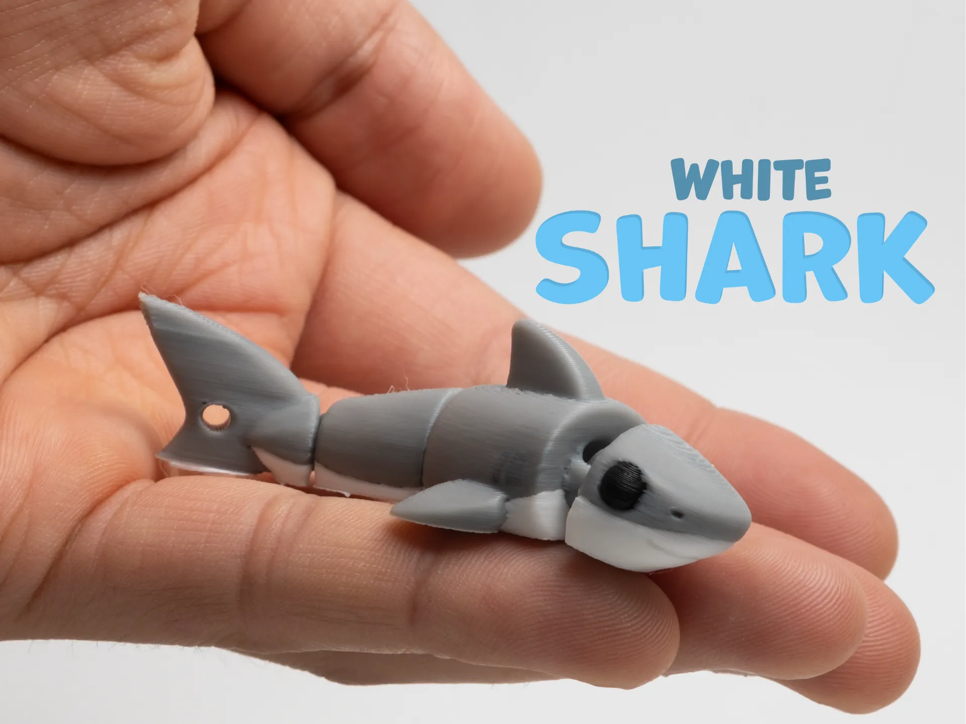 White Shark Keychain Flexie