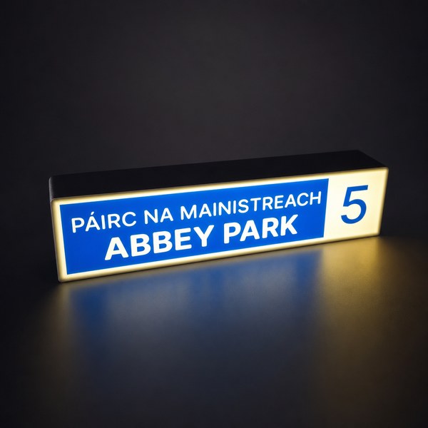 Abbey Park personalised street sign LED light box