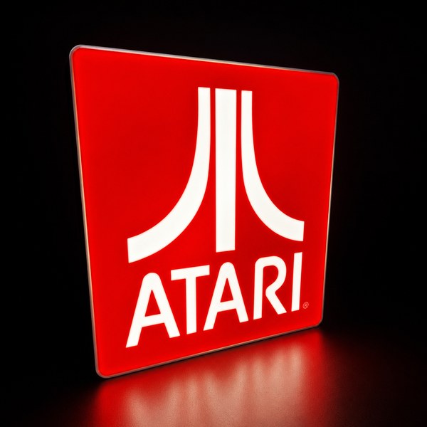 Retro gaming style LED light box sign for a gaming room wall