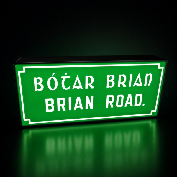 Custom personalised LED light box sign made to order in Ireland
