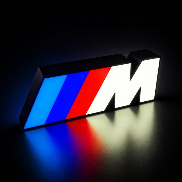 BMW M Sport LED light box for a garage wall