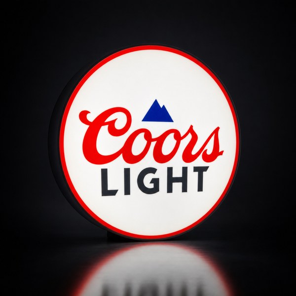 Coors Light LED light box sign for an Irish home bar or games room
