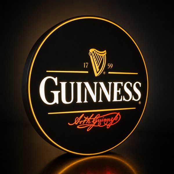 Pub style LED light box sign for an Irish bar wall