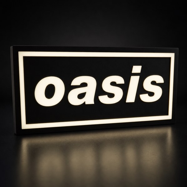 Oasis inspired LED light box gift for music fans in Ireland