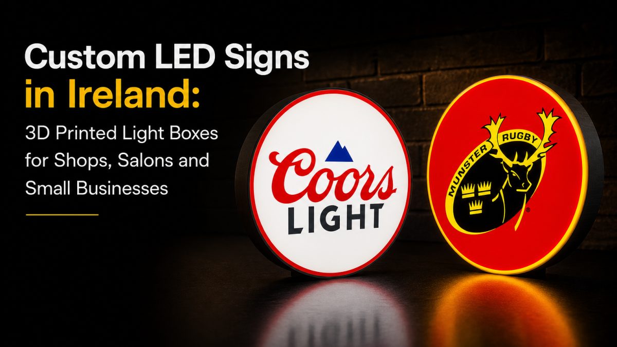 Featured image for Custom LED Signs in Ireland: 3D Printed Light Boxes for Shops, Salons and Small Businesses — 3DArt.ie
