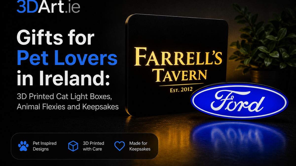 Featured image for Gifts for Pet Lovers in Ireland: 3D Printed Cat Light Boxes, Animal Flexies and Keepsakes — 3DArt.ie